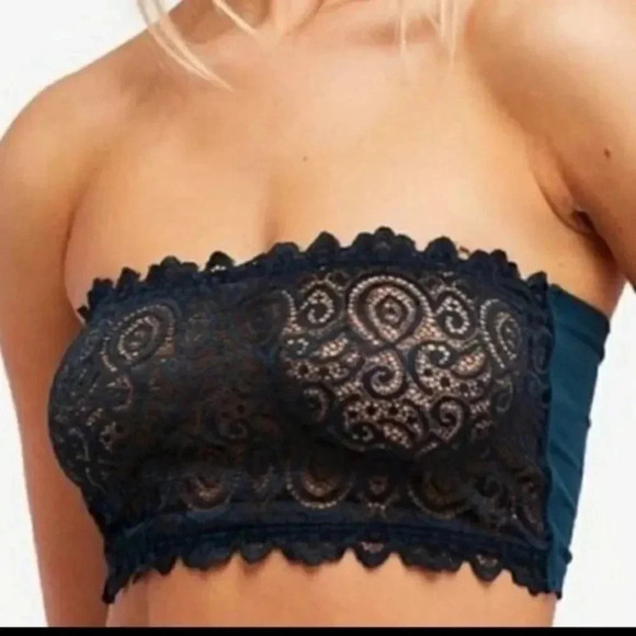 Free People Deepest Jade Lace Bandeau Bra - Picture 1 of 4